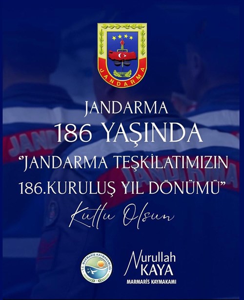 Kaymakamımız Sayın Nurullah KAYA’ nın 14 Haziran Jandarma Teşkilatının Kuruluş Yıldönümü Mesajı;